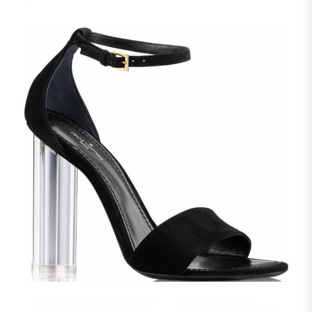 Authentic NIB LOUIS VUITTON Crystal Flower Sandals / Black / 38